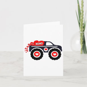 Schattige Monstertruck Valentijnsdag Xoxo Hart Peu Kaart