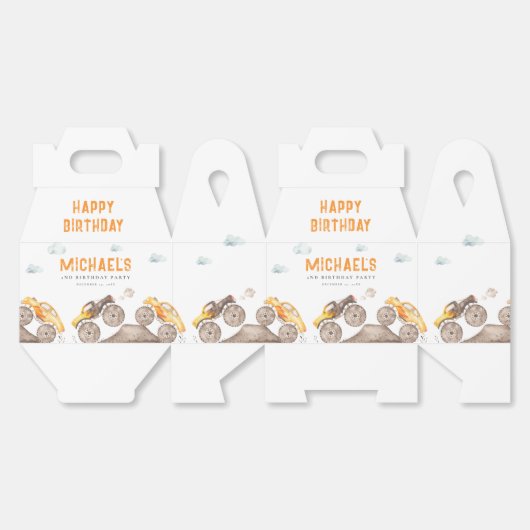 Schattige monstertrucks gunstbox bedankdoosjes (Ongevouwen)