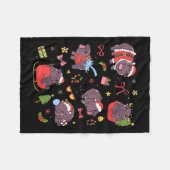 Schattige Moo Deng Ba1 Fleece Deken (Voorkant (Horizontaal))