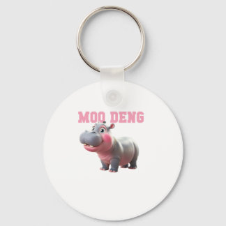 Schattige MOO DENG Baby Hippo Meisjes Kleuterschoo Sleutelhanger