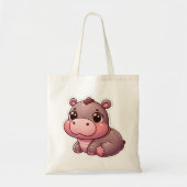 Schattige Moo Deng Baby Hippo Tote Bag (Voorkant)