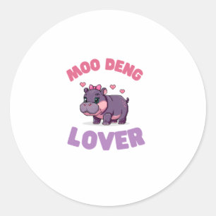 Schattige MOO DENG LOVER Beauty Hobbyist Hippo Rev Ronde Sticker