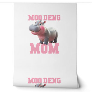 Schattige MOO DENG MOM Baby Hippo Mama Schattigee Behang