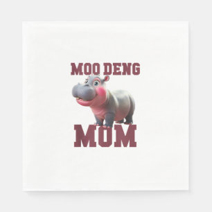 Schattige MOO DENG MOM Baby Nijlpaard Mama Dabbing Servet