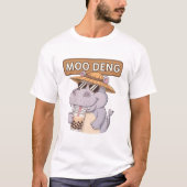 Schattige Moo-Deng-ontwerp voor Pygmy Hippo T-shirt (Voorkant)