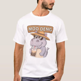 Schattige Moo-Deng-ontwerp voor Pygmy Hippo T-shirt