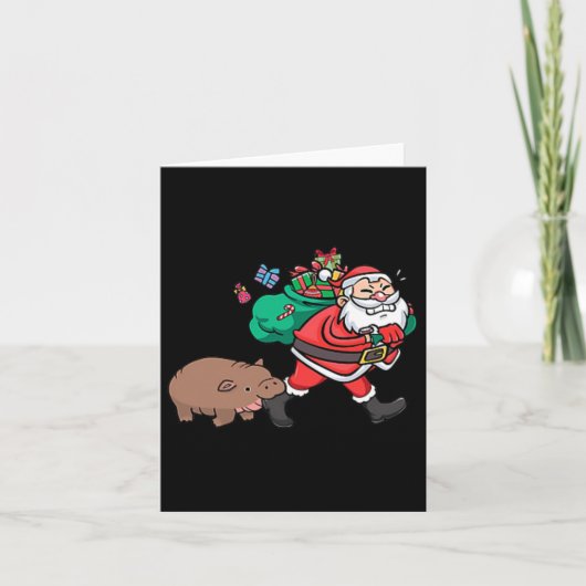 Schattige Moo Deng & Santa Ba Kaart (Voorkant)