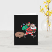 Schattige Moo Deng & Santa Ba Kaart (Gele Bloem)