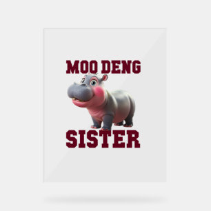 Schattige MOO DENG SISTER Baby Hippo Bestie Prince Acryl Bord