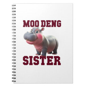 Schattige MOO DENG SISTER Baby Hippo Bestie Prince Notitieboek