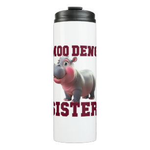 Schattige MOO DENG SISTER Baby Hippo Bestie Prince Thermosbeker