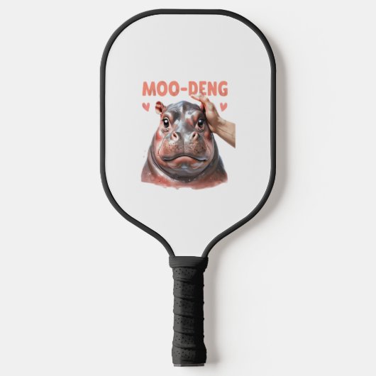 Schattige Moo Deng T-shirt Pickleball Paddle (Voorkant)