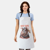 Schattige Moo Deng T-shirt Schort (Gedragen)