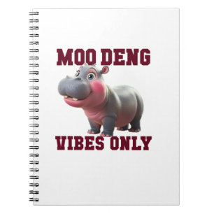 Schattige MOO DENG VIBES ONLY Goede Baby Hippo Vib Notitieboek
