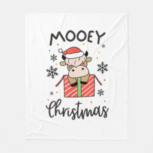 Schattige Mooey Christmas Baby Highland Koe Xmas K Fleece Deken