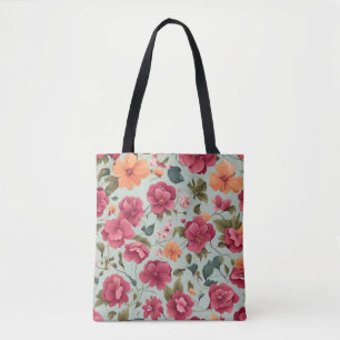 Schattige mooi bloemenvectorkunst naadloos patroon tote bag