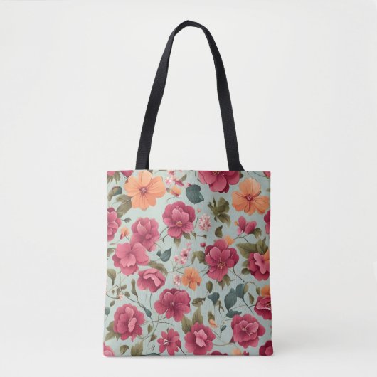 Schattige mooi bloemenvectorkunst naadloos patroon tote bag (Voorkant)