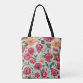 Schattige mooi bloemenvectorkunst naadloos patroon tote bag (Achterkant)