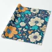 Schattige mooi bloemmotief en naadloos patroon cadeaupapier (Uitgerold)