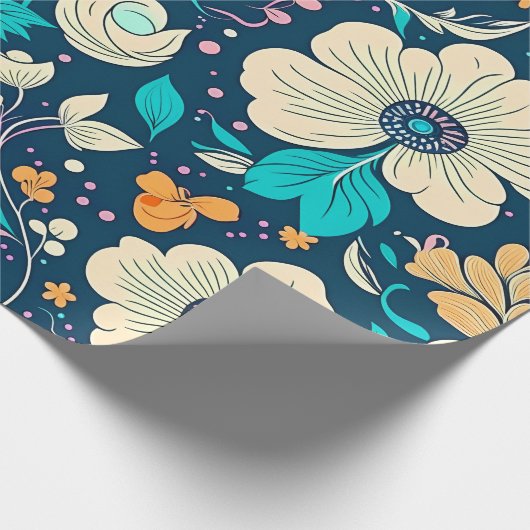 Schattige mooi bloemmotief en naadloos patroon cadeaupapier (Hoek)