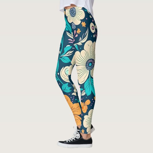 Schattige mooi bloemmotief en naadloos patroon leggings (Links)