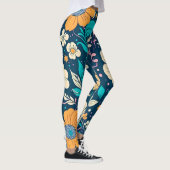 Schattige mooi bloemmotief en naadloos patroon leggings (Rechts)