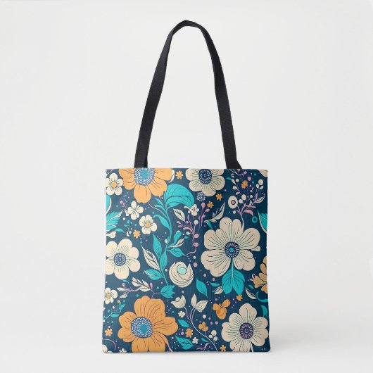 Schattige mooi bloemmotief en naadloos patroon tote bag (Voorkant)