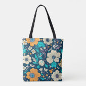 Schattige mooi bloemmotief en naadloos patroon tote bag (Achterkant)