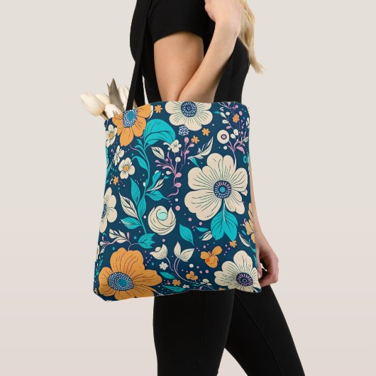 Schattige mooi bloemmotief en naadloos patroon tote bag (Dichtbij)