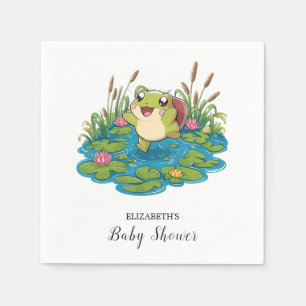 Schattige mooi kikker Baby shower Servet