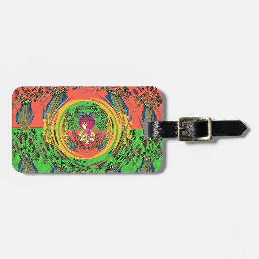 Schattige mooi & mooi bloemenmotief Art Print Desi Bagagelabel (Voorkant horizontaal)