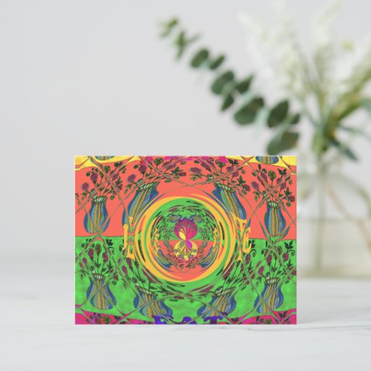 Schattige mooi & mooi bloemenmotief Art Print Desi Briefkaart (Staand voorkant)