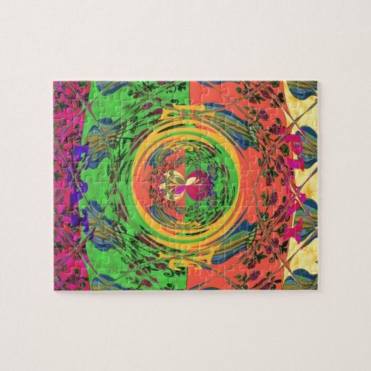 Schattige mooi & mooi bloemenmotief Art Print Desi Legpuzzel (Horizontaal)