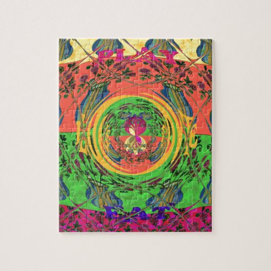 Schattige mooi & mooi bloemenmotief Art Print Desi Legpuzzel (Verticaal)