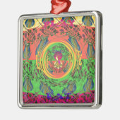 Schattige mooi & mooi bloemenmotief Art Print Desi Metalen Ornament (Links)