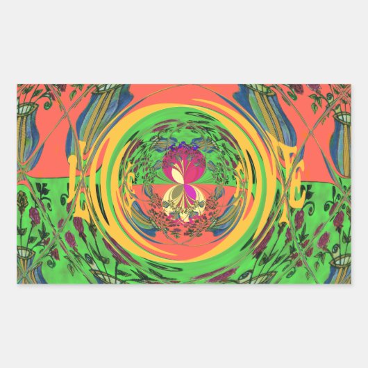 Schattige mooi & mooi bloemenmotief Art Print Desi Rechthoekige Sticker (Voorkant)