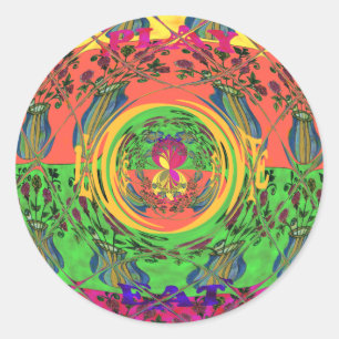 Schattige mooi & mooi bloemenmotief Art Print Desi Ronde Sticker