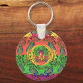 Schattige mooi & mooi bloemenmotief Art Print Desi Sleutelhanger (Voorkant)