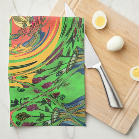 Schattige mooi & mooi bloemenmotief Art Print Desi Theedoek (Quarter Fold)