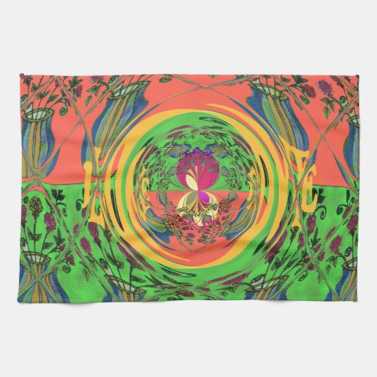 Schattige mooi & mooi bloemenmotief Art Print Desi Theedoek (Horizontaal)