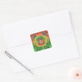 Schattige mooi & mooi bloemenmotief Art Print Desi Vierkante Sticker (Envelop)