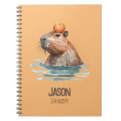 Schattige Mooie Capybara met Sinaasappel en Kinder Notitieboek (Voorkant)