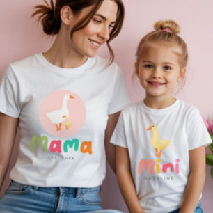 Schattige Mooie Coquette Roze Mama Gans Baby Showe T-shirt