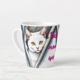 Schattige Mooie Moderne Waterverf Kat Collectie Latte Mok