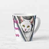 Schattige Mooie Moderne Waterverf Kat Collectie Latte Mok (Rechterhoek)