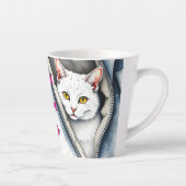 Schattige Mooie Moderne Waterverf Kat Collectie Latte Mok (Rechts)