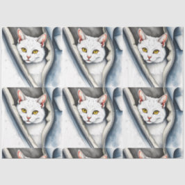 Schattige Mooie Moderne Waterverf Kat Collectie Tissuepapier