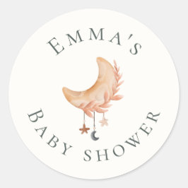Schattige Moon Baby shower Ronde Sticker
