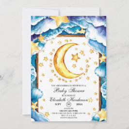 Schattige Moon Celestial Baby shower Kaart