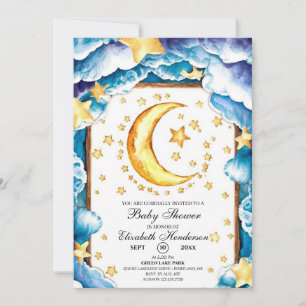 Schattige Moon Celestial Baby shower Kaart